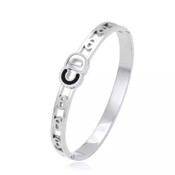 Gold Plated Stainless Steel Bangle Bracelet - Picture 2 of 4